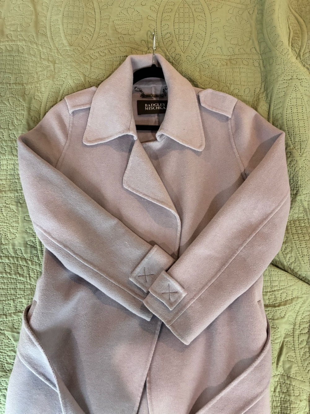 Badgley Mischka Purple Wool Trench Coat - Picture 3 of 8